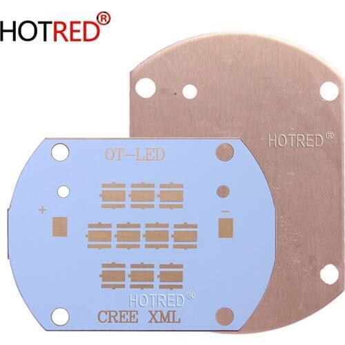 Lamp Base Red Copper PCB Board For DIY CREE XML XML2 XHP50 5050 Series LED Beads Heatsink Thermal Separation UV 50W-100W