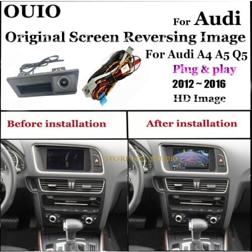 Connect original screen Reversing camera PQ MIB MQB|For Audi A4 A5 Q5 2012 2013 2014 2015 2016 |HD Reverse Backup Rear camera
