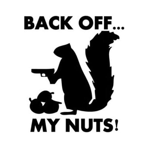 10.3cm*12cm Personality Animal Squirrel BACK OFF MY NUTS Funny Car Stickers C5-1038