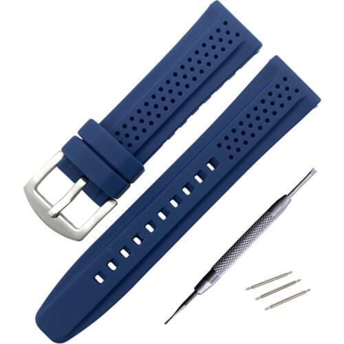 Luxury men black watchband 22mm silicone rubber watch band belt For TAG strap CARRER for Heuer buckle Drive Timer