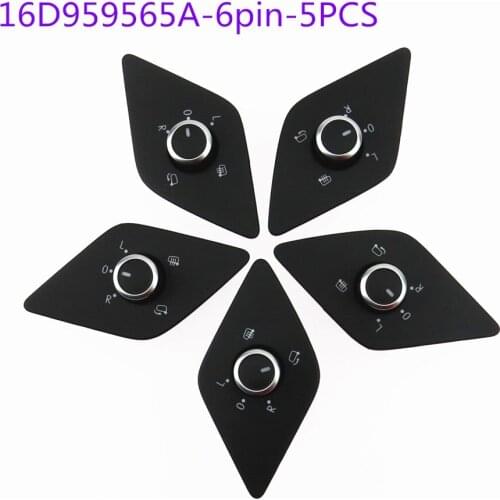 SCJYRXS 5Pcs Chrome Folding Heating Side Mirror Switch Adjust Knob For NCS MK616D959565A 16D 959 565A16D 959 565 A