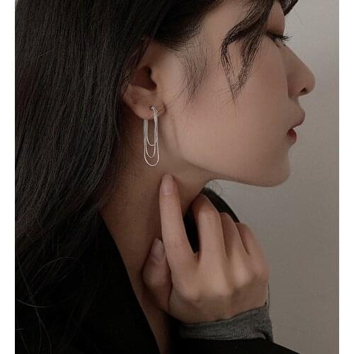 Hoop Earrings Snake Bone Chain Tassel For Women Three-layer Design Simple Fashion Creative Temperament Female Jewelry Wholesale