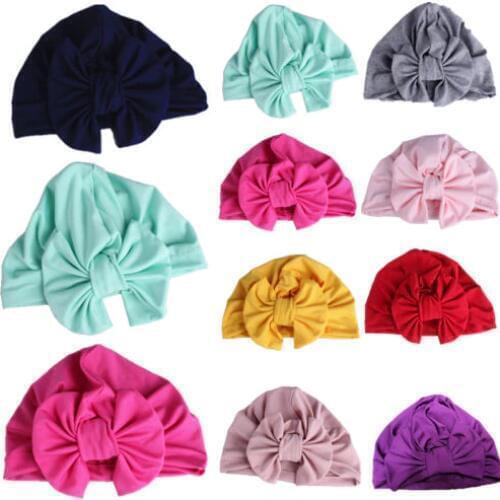 Baby Girl Hat Cotton Turban Cap Beanie Cap Candy Color Bow Knot Girls Hat Head Wrap Toddler Hats For Girls Summer Hats