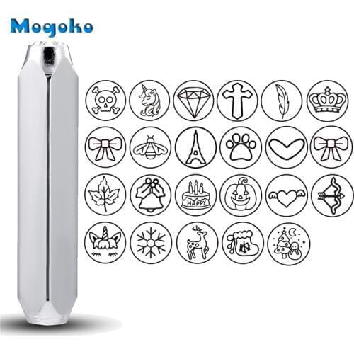 Mogoko 6mm Metal Stamp Punching Tool Aluminium Leather Unique Marking Symbol Punching Stamps Tools Craft for Punches Stamping
