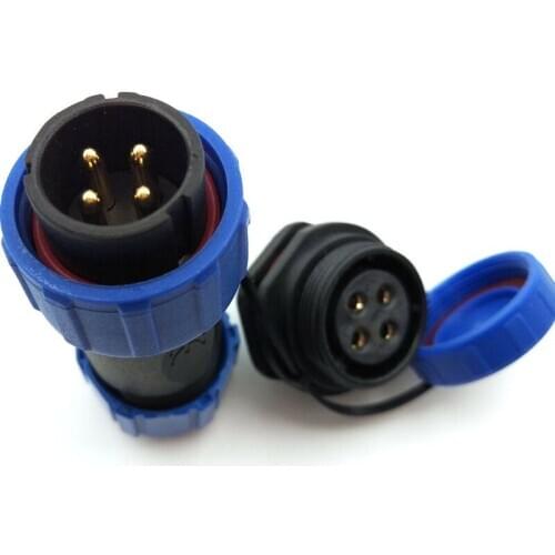 Sp21 4pin waterproof aviation cable connector, power connector plug socket ip67