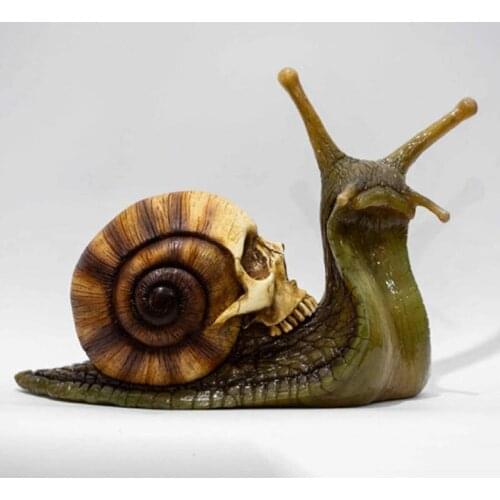 Skeleton Snail Ornaments Resin Statue Creative Sculpture Garden Home Decoration Resin Crafts Figurines Desktop Decoration Gift