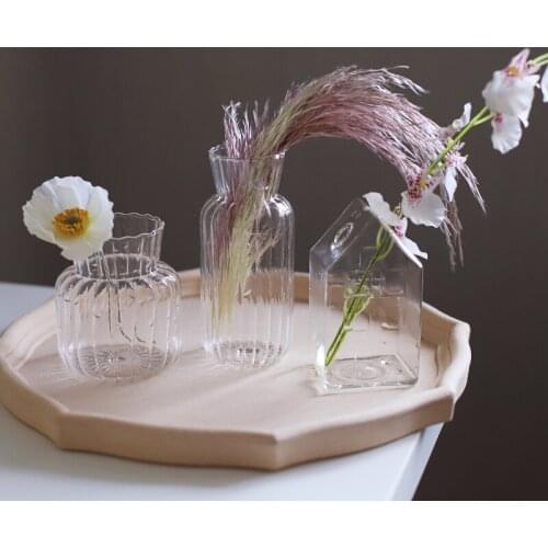 Small house glass vase Transparent terrarium living room decoration Vases for flowers home decor modern flower pot vaso para pla