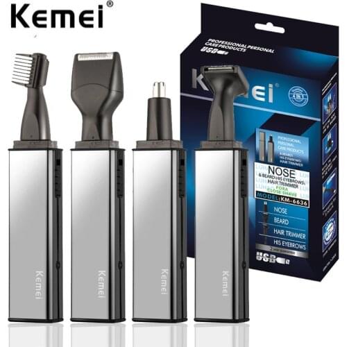 Rechargeable electric all in one hair trimmer for men beard stubble trimmer and shaver eyebrow trimmer nose ear grooming kit