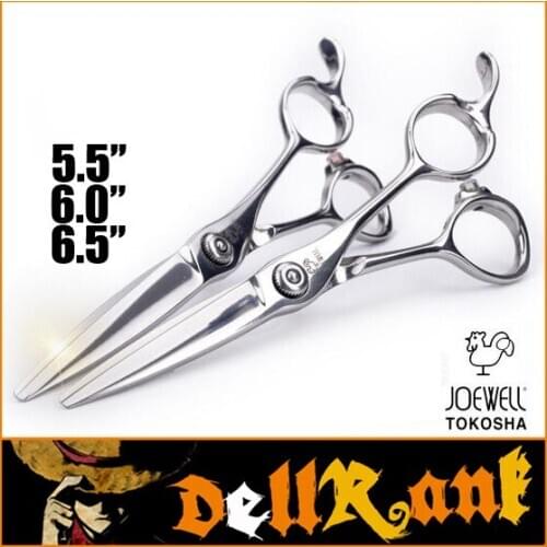 Japan Original "JOEWELL" Scissors 6" Professional Barber Hairdressing Salon Scissors Cobalt High Quality Hair Cutting Shears J-5