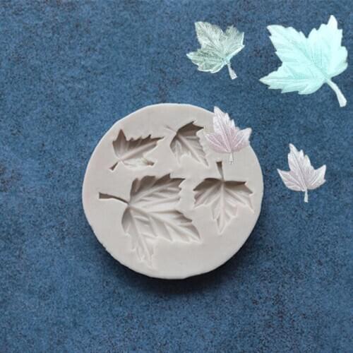 4 Hole Maple Leaf Liquid Silica Gel Fondant Molds Chocolate Sugar Art Tool Leaf DIY Cake Decoration Tool A456