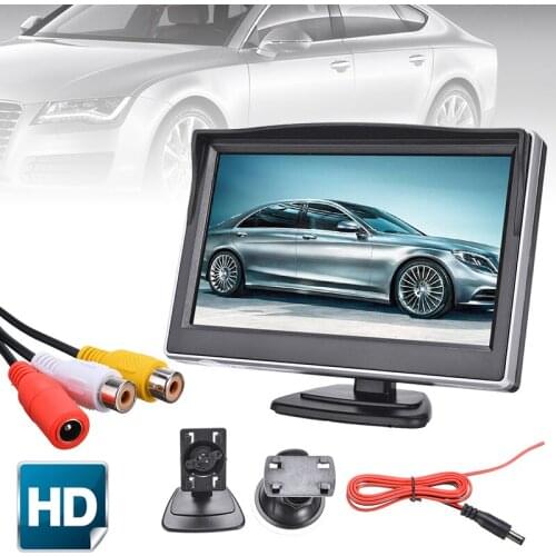 5 Inch 800*480 Car Monitor TFT LCD HD Screen Digital Monitor 2 Way Video Input For Reverse Rear View Backup Camera DVD VCD