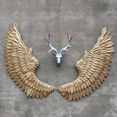 American Retro Wall Angel Wings Hanging Bar Living Room Bed Room Clothing Store Iron Wall Decoration Shooting Props Decor Crafts