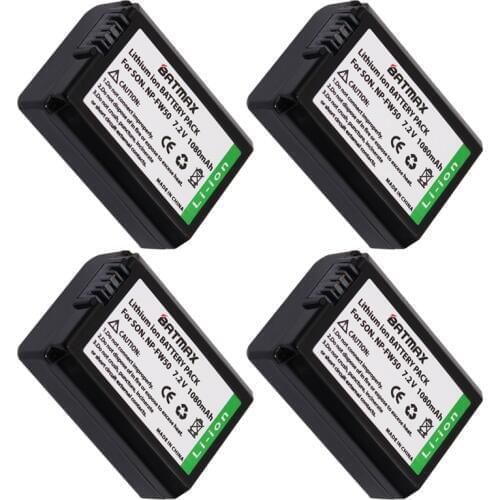 4X NP-FW50 NPFW50 NP FW50 Batteries for Sony Alpha a33,a35,a37,a55, SLT-A33,SLT-A35,SLT-A37,SLT-A37K,SLT-A37M,SLT-A55,SLT-A55V