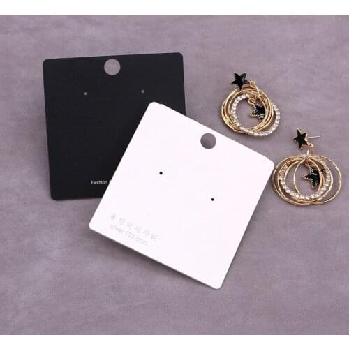 100pcs 2020 Hot sale fashion Jewelry Cardboard PVC Paper card Ornaments Package Display Customize logo Hang tag price Lable