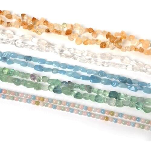 Most Popular 38CM Freeform Gravel Gems Morganite Fluorite Crystal Beads For DIY Bracelets&Necklaces Jewelry Making