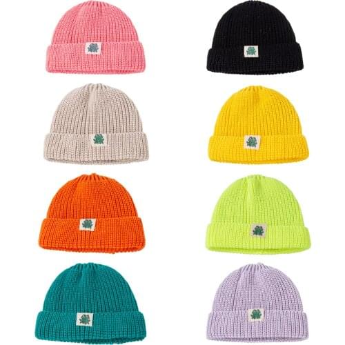 8 Colors Kids Hat Autumn Winter Knitted Hat Knit Warm Cap For Baby Girls Boys, 0-3 Years