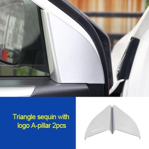 For Toyota RAV4 2014-2018 ABS chrome Triangle sequin with logo A-pillar 2pcs