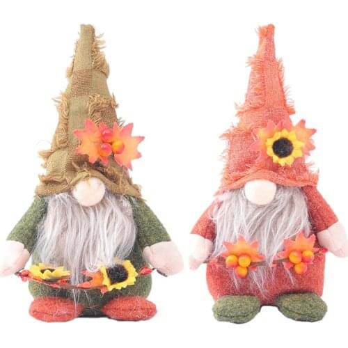 Harvest Festival Gnome Handmade Faceless Doll Plush Thanksgiving Gnome Household Dwarf Gnome Doll Festival Decor
