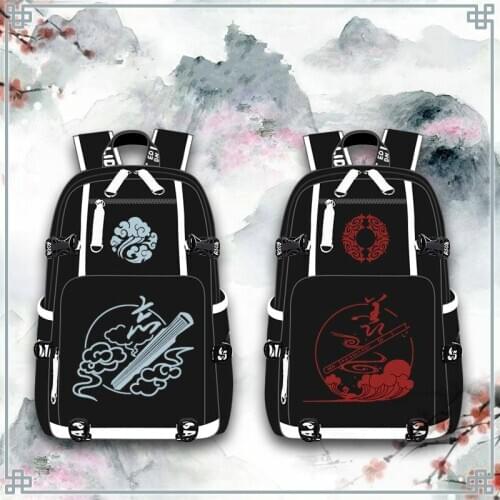 Grandmaster of Demonic Cultivation Lan Wangji Wei Wuxian Cosplay Backpack Student School Shoulder Bag Laptop Travel Rucksack