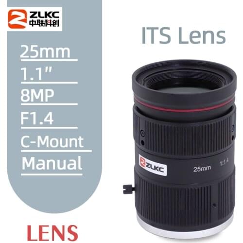 HD 8.0Megapixel CCTV LENS 25mm F1.4 Aperture 1 "Format ITS lenses C-Mount Manual Iris IR Correction for Surveillance Camera Lens