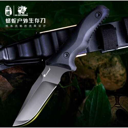 HX Outdoors Hunting Jungle Kinves Survival Knife Camping Rescue , 7cr17mov Blade PP Rubber Handle ,EDC Tool Dropshipping