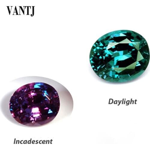 VANTJ Lab Grown Alexandrite Loose Gemstone Oval Cut for Silver or Gold Mounting Diy Fine Jewelry Wonem Gigt