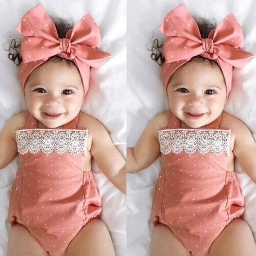Toddler Baby Girls Romper Jumpsuit Playsuit Infant Headband Clothes Outfits Set Infant Clothing For Baby Girls Clothes Set 2020