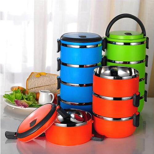 Colorful Thermal Lunch Box Stainless Steel Food Storage Container Cute Japanese Bento Box Leak-Proof Food Case Picnic Box