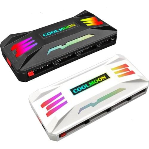COOLMOON RGB Controller 4Pin PWM 5V 3Pin ARGB Cooling Fan Smart Intelligent Remote Control for PC Case Chassis Radiator Cooler