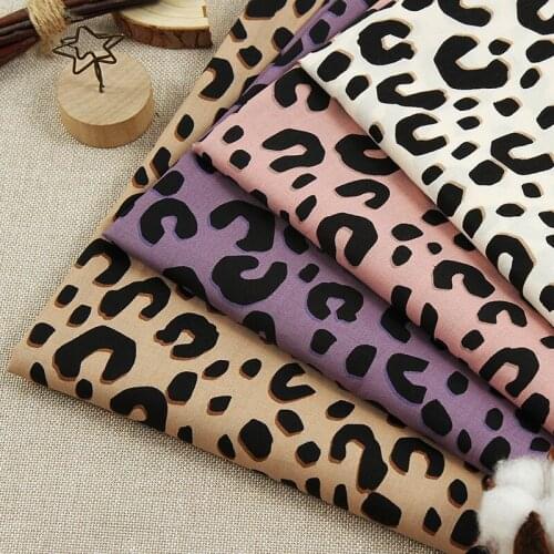 100X145cm Fashion Leopard Printed Cotton Poplin Fabric DIY Dress Baby Clothes Soft Smooth Tissus Needlwork Crafts Telas