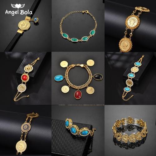 Never Faded Blue Evil Eye Crystal Charm Allah Bracelets for Islam Women Muslim Jewelry Turkish Blue Eye Bracelet Gold Color