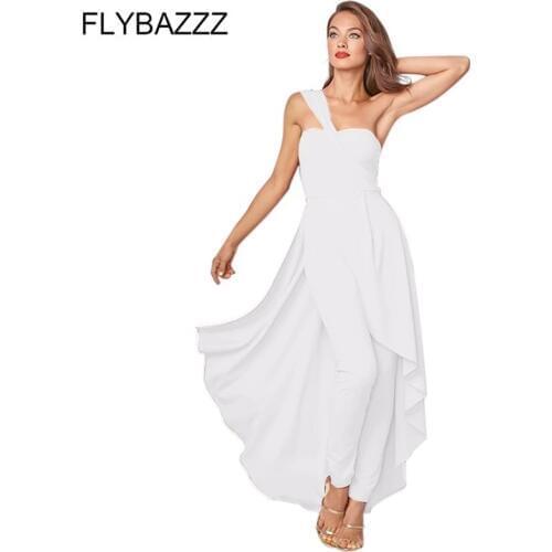 One Shoulder Elegant Irregular Bodycon Dress Women 2019 Plus Size Jumpsuit Split High Waist Beach Dress Strapless Party Vestidos