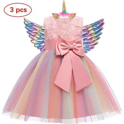 Princess Flower Girl Dress Summer Tutu Wedding Birthday Party For Girls Dresses Childrens Costume Baby Girl Performance Dress