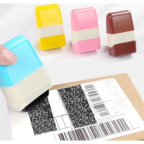 Portable Security Stamp Roller Privacy Seal Roller Type Cover Eliminator Seal Self-Inking Identity Theft Protection Roller Stamp