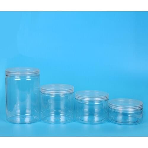 Net red 10cm caliber transparent plastic bottle PET seal jar biscuits nut flower tea packaging jar cake dessert cups with lids