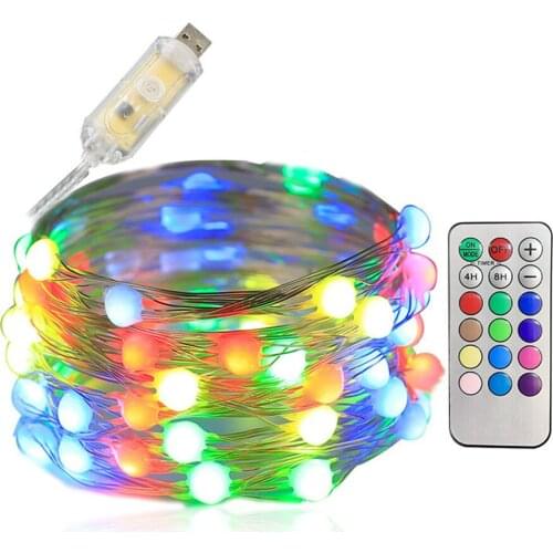 Christmas Color Changing Fairy Garland Lights with Remote 200 LED Copper Wire String Lights For Xmas Tree Holiday Wedding Party