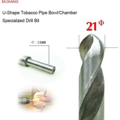 MUXIANG Tobacco Pipe Bowl Drill Bit for the U-shape 21 mm Diameter Smoker Chamber Available for Lathe and Bench Drill jb0021