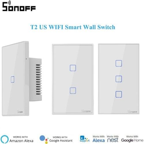 SONOFF Wireless WiFi Smart T2 US DIY Switch Timer for eWelink APP Remote Automation,Work with Google Home Alexa Voice Control