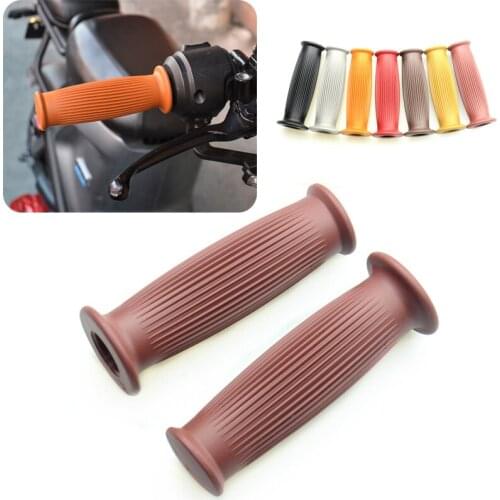 Universal Retro Motorcycle Cafe Racer Motorcycle soft rubber grip cover 7/8" 22mm handlebar grip cover For Honda Yamaha Suzuki