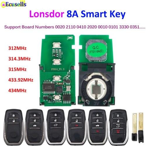 Lonsdor 8A Universal Smart Key for K518 and KH100 for Toyota Camry Levin Corolla C-HR Alphard RAV4 Lexus NX ES GS EX LS Series