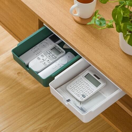 Storage Drawers Self Stick Pencil Tray Desk Table Storage Drawer Organizer Box Under Desk Stand Self-adhesive Under Drawer Box
