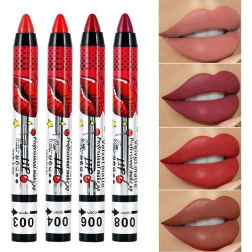 1pcs Red Velvet Lipsticks Pen Long Lasting Moisturzing Lip Stick Non-Stick Cup Matte Lipstick Pencil Makeup Cosmetics Batom