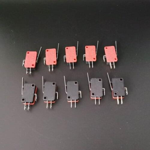 100pcs 3pin Micro Switches 4.8mm terminals Male connector microswitches for Arcade push button Coin machine game accessorie