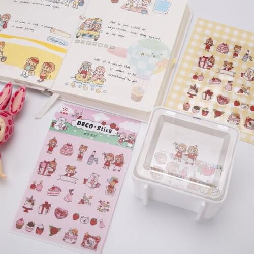 2 Sheets Washi Paper Kawaii Cute Sticker DIY Scrapbook Nichijo Lovely Stickers for Deco Notebook Diary Planner Girls Students