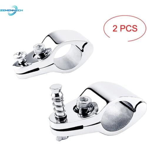 2PCS 316 Stainless Steel Boat Bimini Top Hinged Jaw Slide Clamp Fitting Marine Hardware Yacht 22 or 25mm Tube Rail Accessories