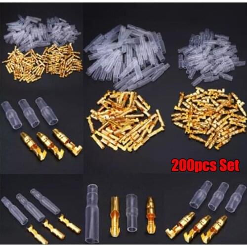 200pcs Insulated Male/Female Wire Connectors Electric Cable Insulating Sleeve Wire Wrap Connector Socket Classic Terminal 3.9mm