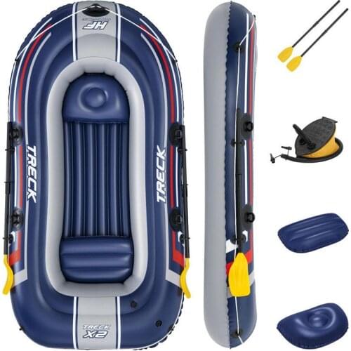 307x106cm River Lake Inflatable Three Person Paddle Boat Family Camping Fishing Boat