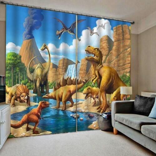 3D Blackout Curtains For Living room Bedding room Custom animal curtains Thick shading cartoon kids curtains