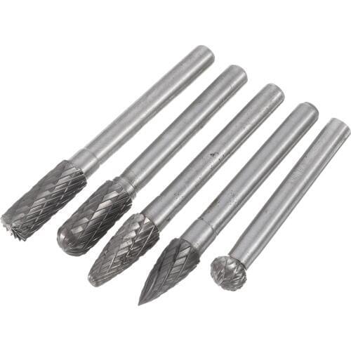 5Pcs Tungsten Steel Rotary Files Set Grinding Head Rasp Burrs Abrasive CNC Engraving Tool 60x8mm