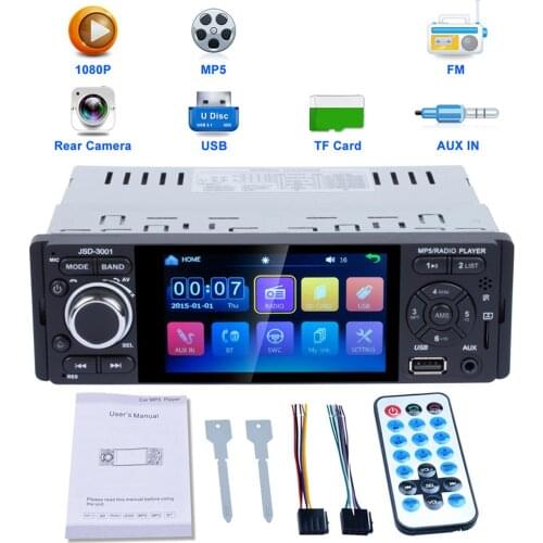 Car Radio 1 Din JSD-3001 4.1 MP5 Car Player Touch Screen Car Stereo Bluetooth 1Din Auto Radio Camera Mirror Link